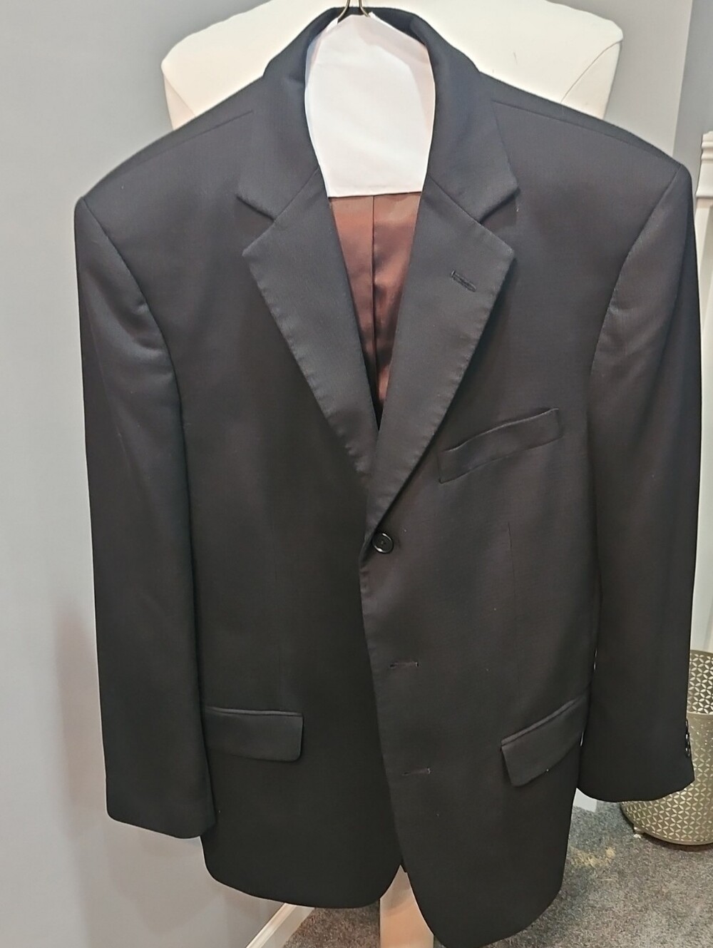 Milano Men's Black Single-Breasted Suit Jacket with Notch Lapels